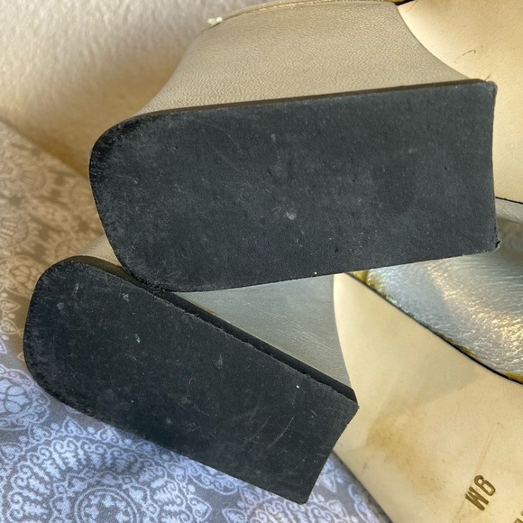 Aldo Chelini~Vtg~Soft~Leather~Slingback~Slant Wrapped Block Heel Sandal~Size 9 - Picture 11 of 16